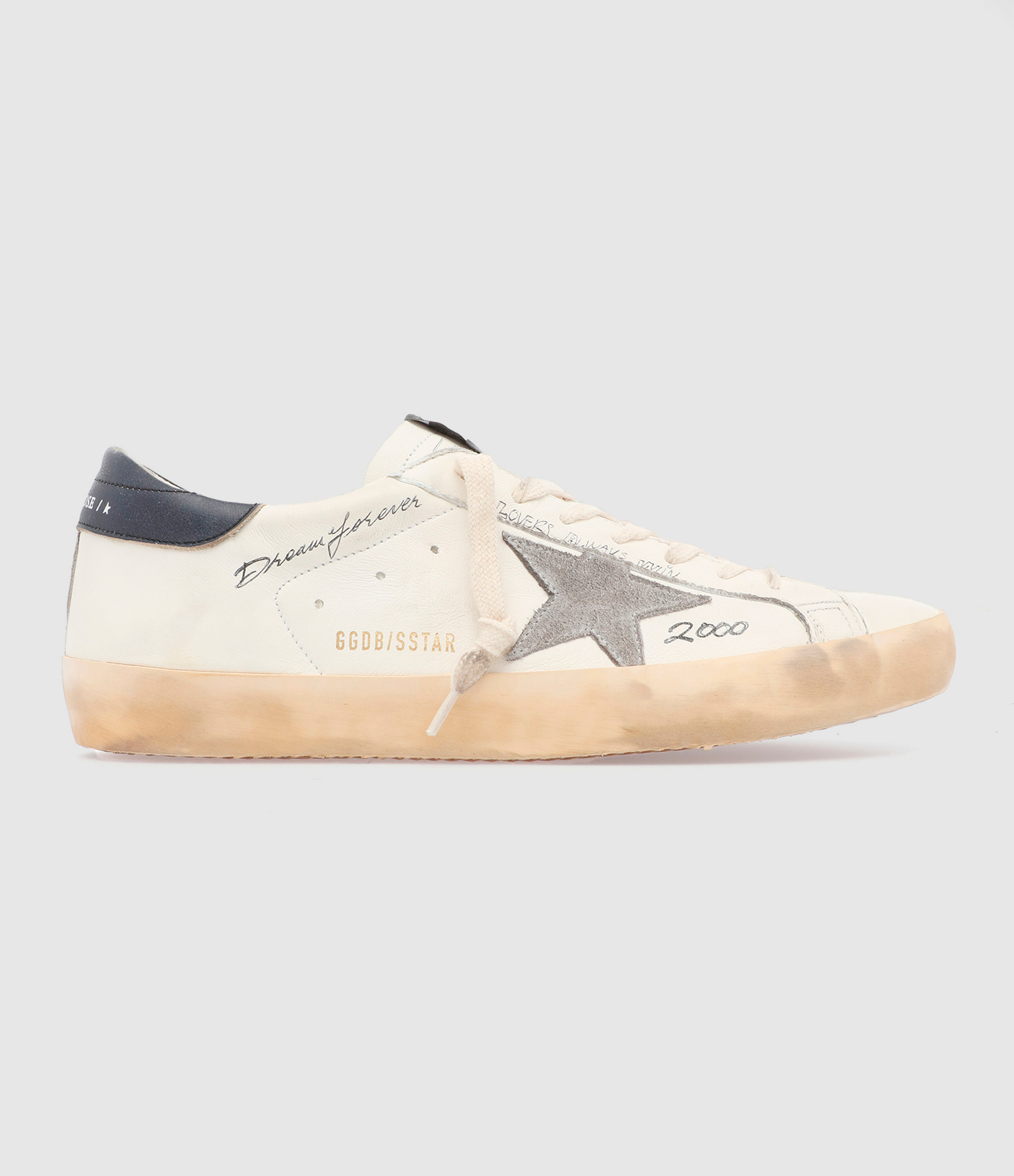 GOLDEN GOOSE Baskets Superstar Homme Signature Blanc Argent Bl