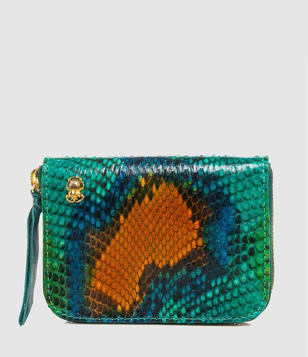 Porte-monnaie Mini Bob Python Bleu Lotus