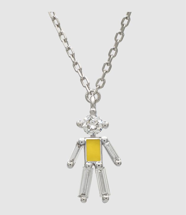 Collier Pendentif Garçon Argent Indian Yellow 45cm