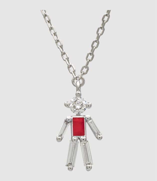 Collier Pendentif Garçon Argent Red Hot 45cm