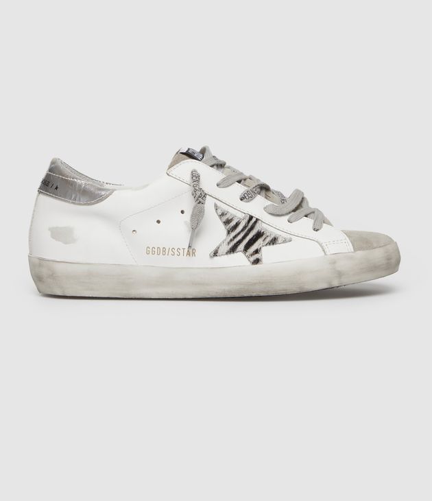 Baskets Super-Star White Black Zebra Silver