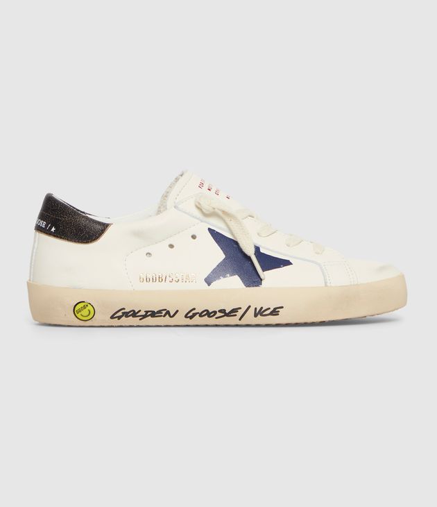 Baskets Super-Star White Navy Blue Black Tobacco