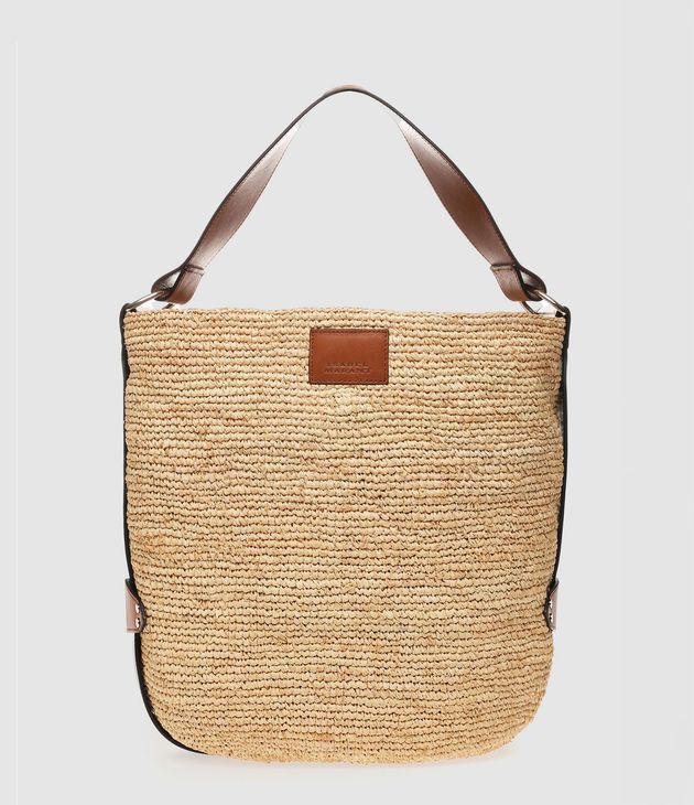 Sac Bayia Raphia Cuir Naturel Cognac