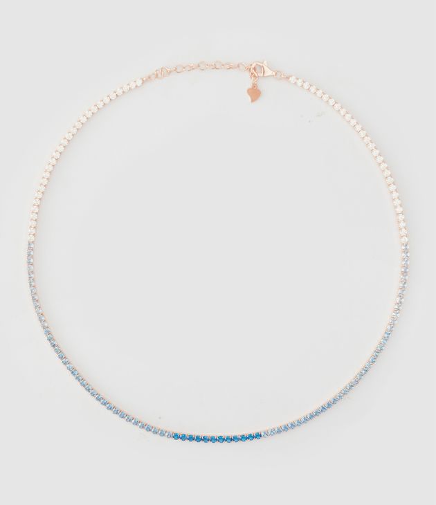 Collier Paradise Argent Rosé Bleu
