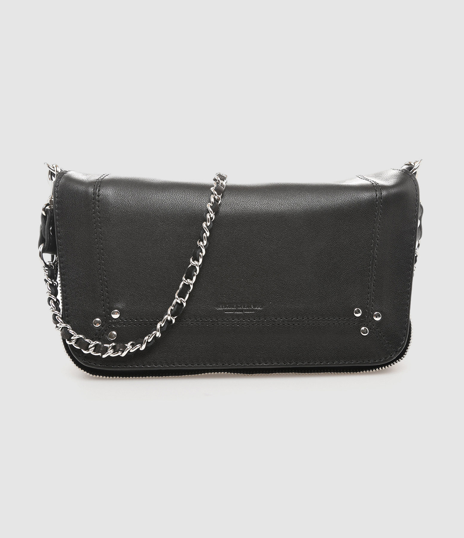 Jerome Dreyfuss Sac Bobi S Cuir Noir Silver